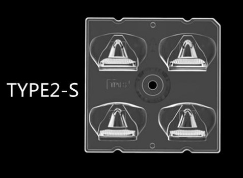 64*144 Degree/TYPEII-S Beam Angle 4in1 Lens Type LED Street Light Module with 88%-93% Transmittance