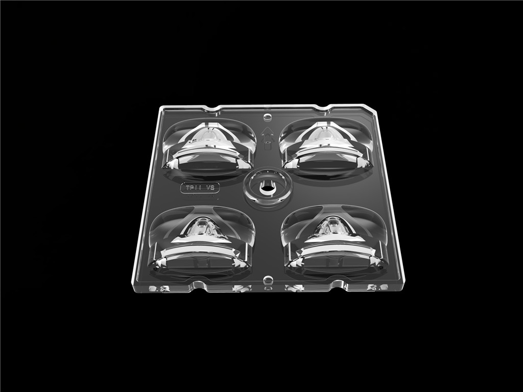 50*50mm 55*152 Degree/TYPE2-VS 4 In 1 LED Light Lens PC Material For LED Street Light Module SMD3535/5050LED