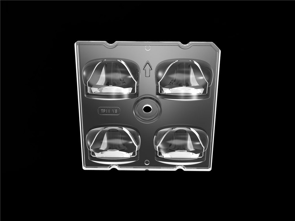 50*50mm 55*152 Degree/TYPE2-VS 4 In 1 LED Light Lens PC Material For LED Street Light Module SMD3535/5050LED