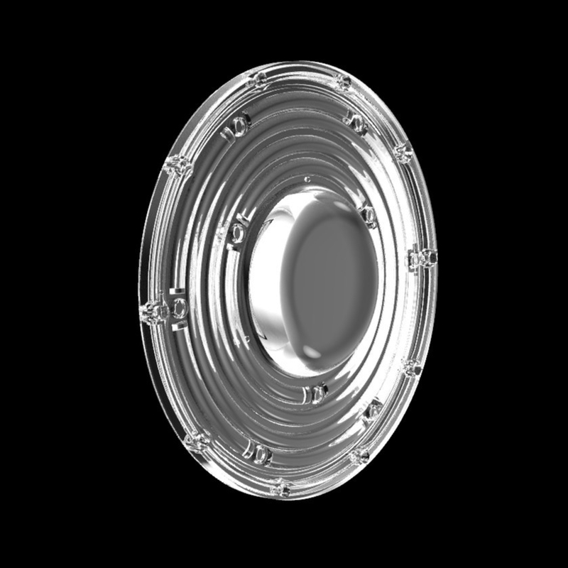 φ235mm Round UFO High Bay Light Lens 100W 150W 3030 Led Mining Lamp Lens 90 Degree Optical Led Lens