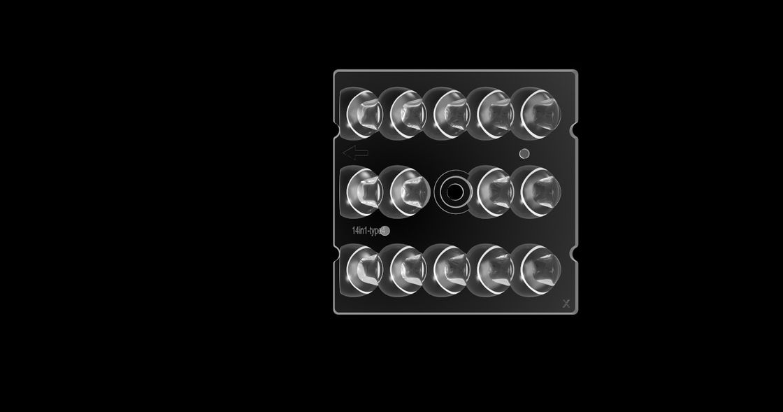  SMD3030 Square LED Lens 14 In 1 , Eyes Protecting SMD LED Lens For LED Street Lighting