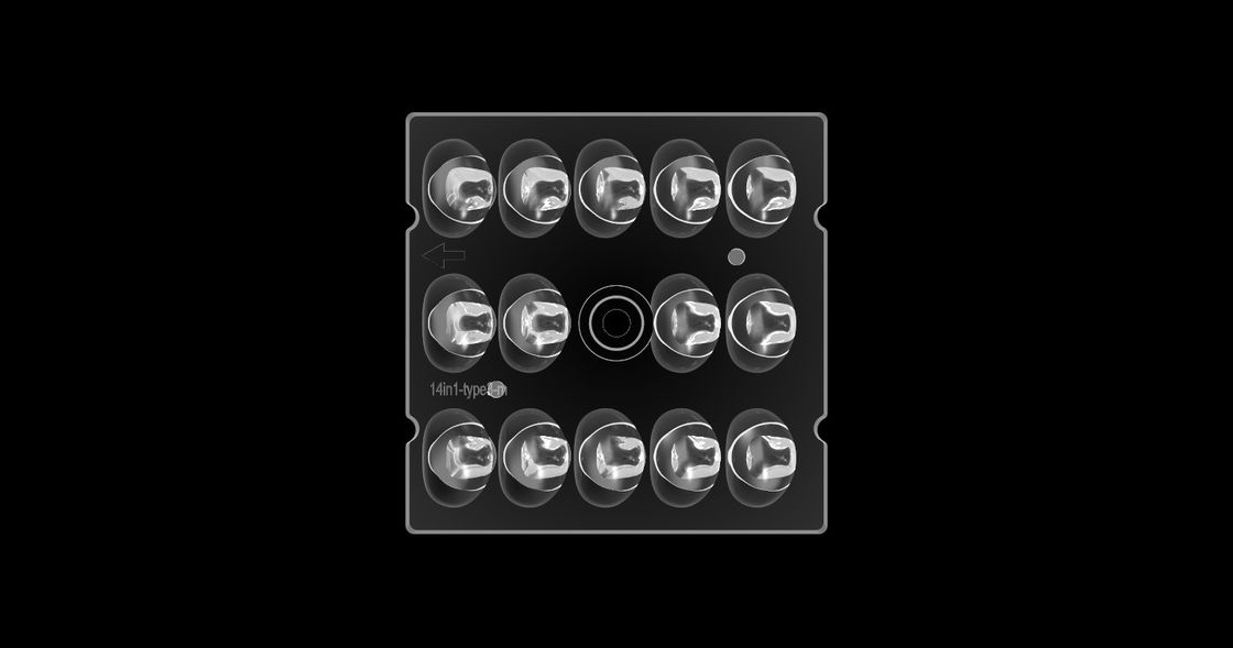 TYPE 3 Street Light Square LED Lens , Freeform Light Distribution Optics For LED Lighting