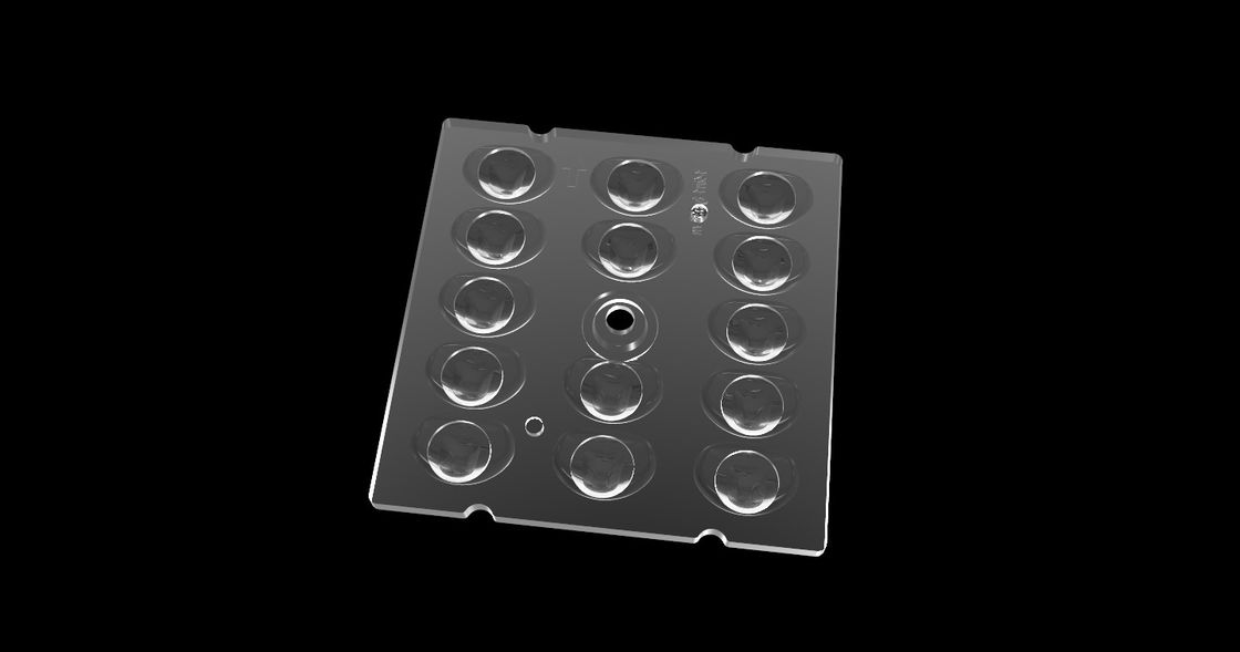 TYPE 3 Street Light Square LED Lens , Freeform Light Distribution Optics For LED Lighting