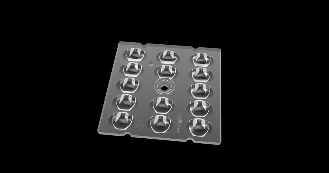 TYPE 3 Street Light Square LED Lens , Freeform Light Distribution Optics For LED Lighting