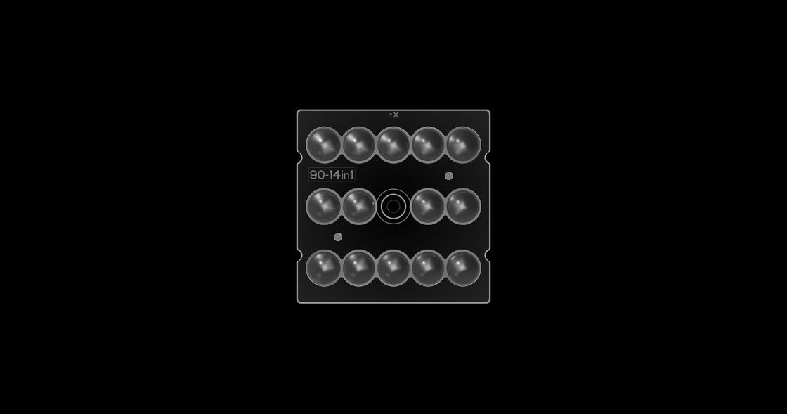 14 In 1 PMMA Optics For LED Lighting , 90 Degree LED Lens Array For Tunnel Lighting